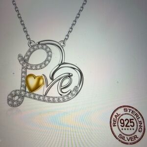 Classic Heart Necklace 925 Sterling Silver True Love CZ Necklace